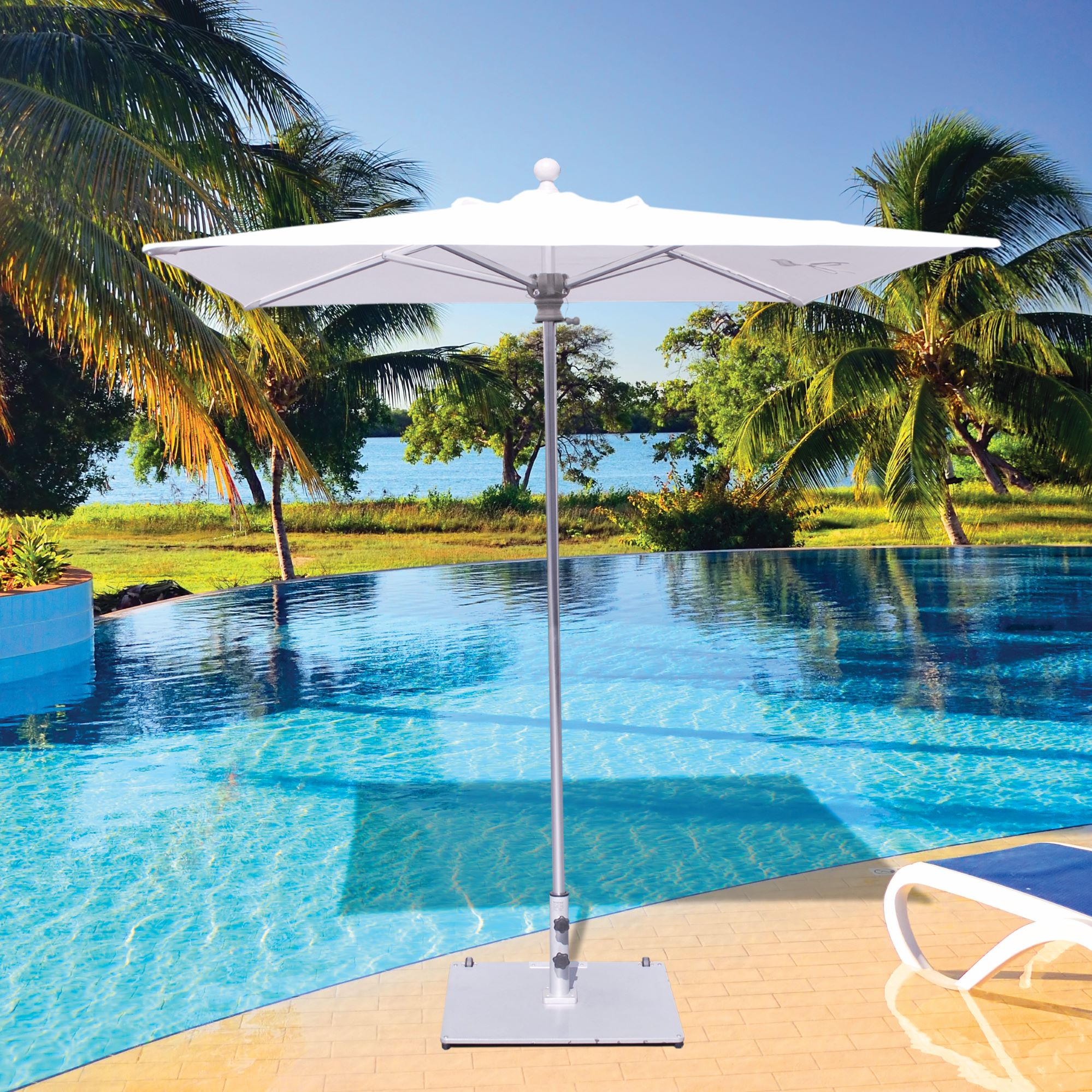 Compact Square Commercial Patio Umbrella Galtech 6 FT Patio